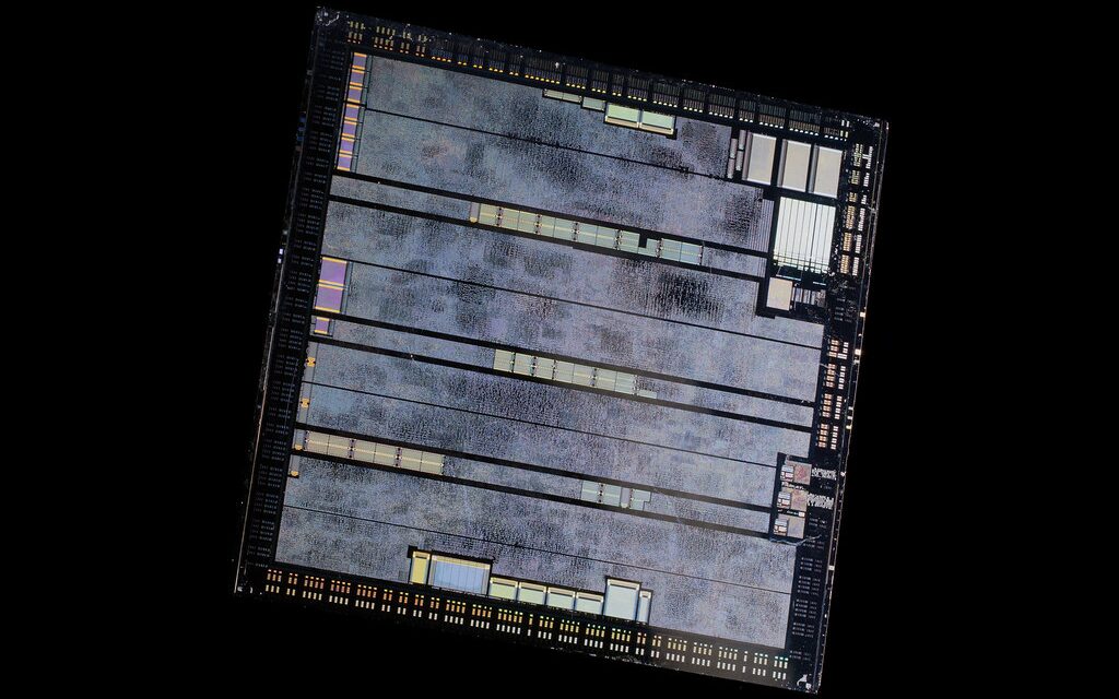 Back side of a chip die