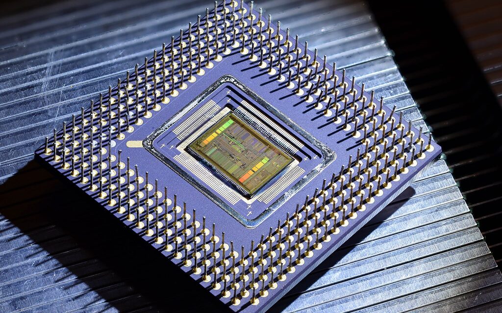 A processor die in its ceramic package